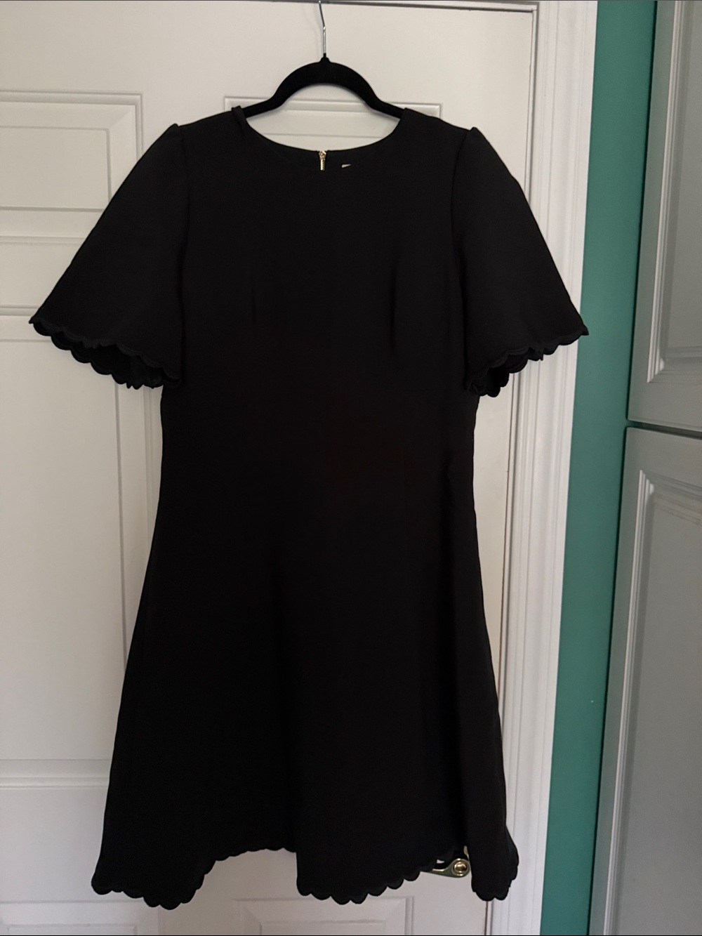 kate spade Black Scalloped Midi Dress
